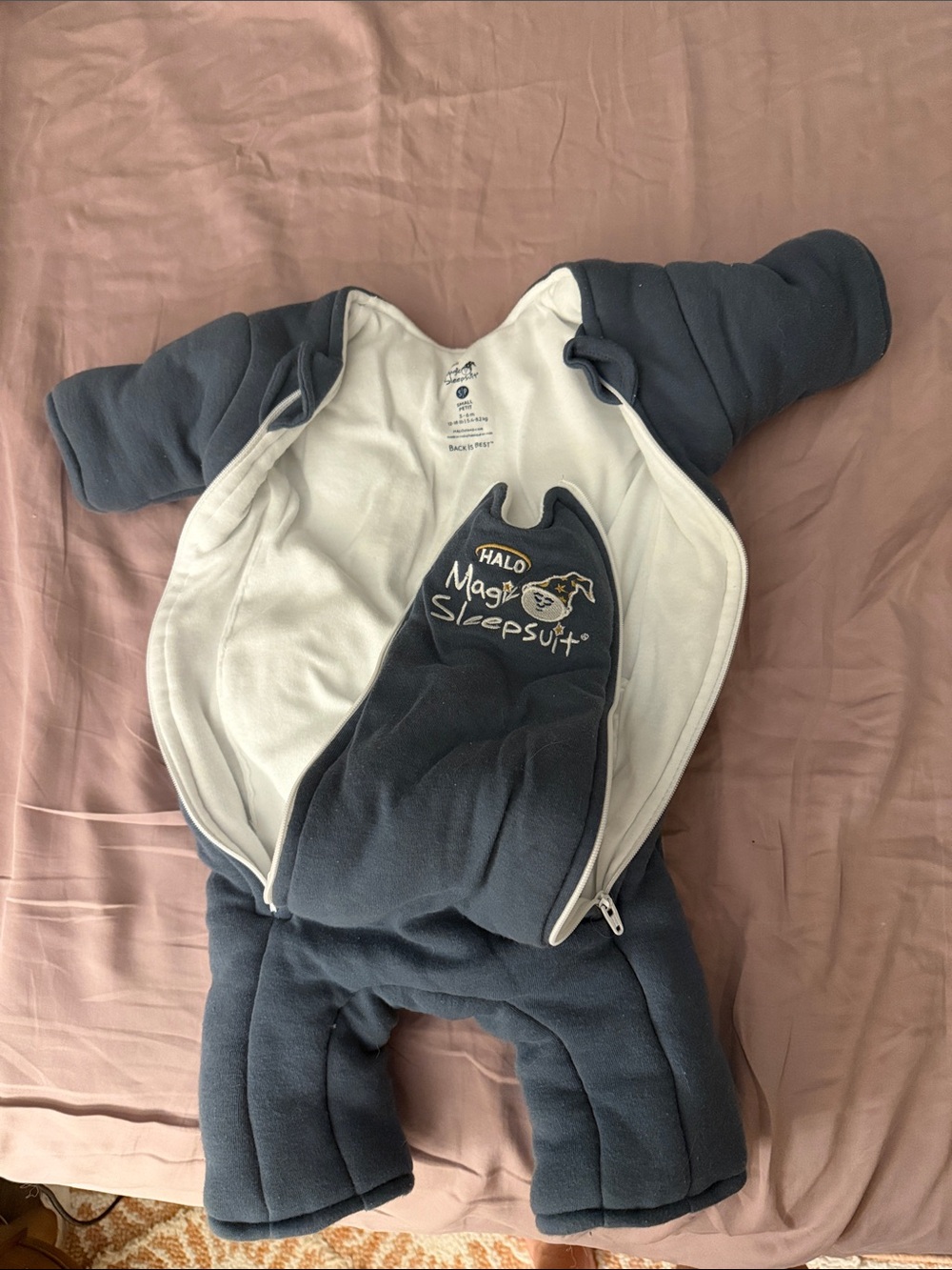 Halo Magic Sleepsuit One-Piece in Navy with Cream Lining